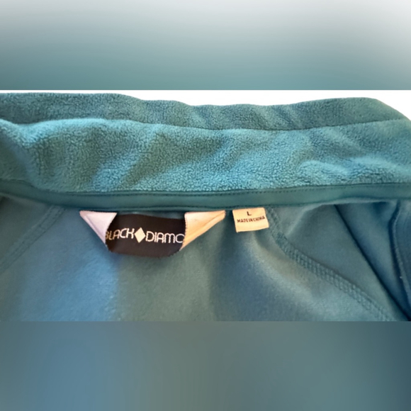 BLACK DIAMOND Soft Shell Jacket Sz L blue Collar Pockets Poly Spandex - Picture 3 of 7